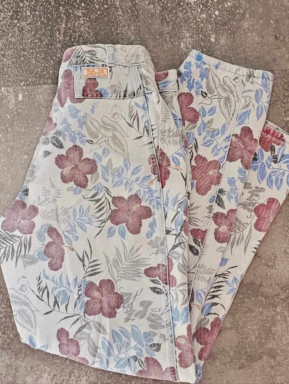 Vintage 80s BAJA Floral Print Jeans